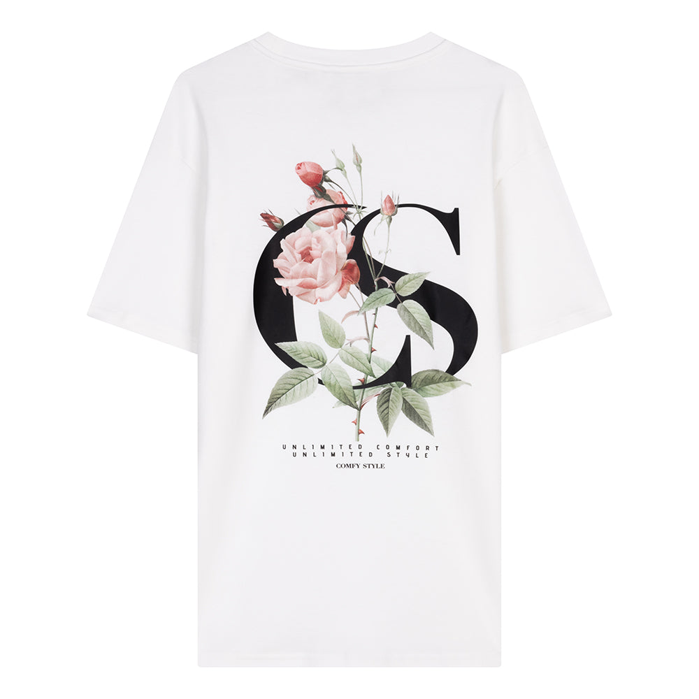 CS Rose Backprint Heren T-shirt Offwhite