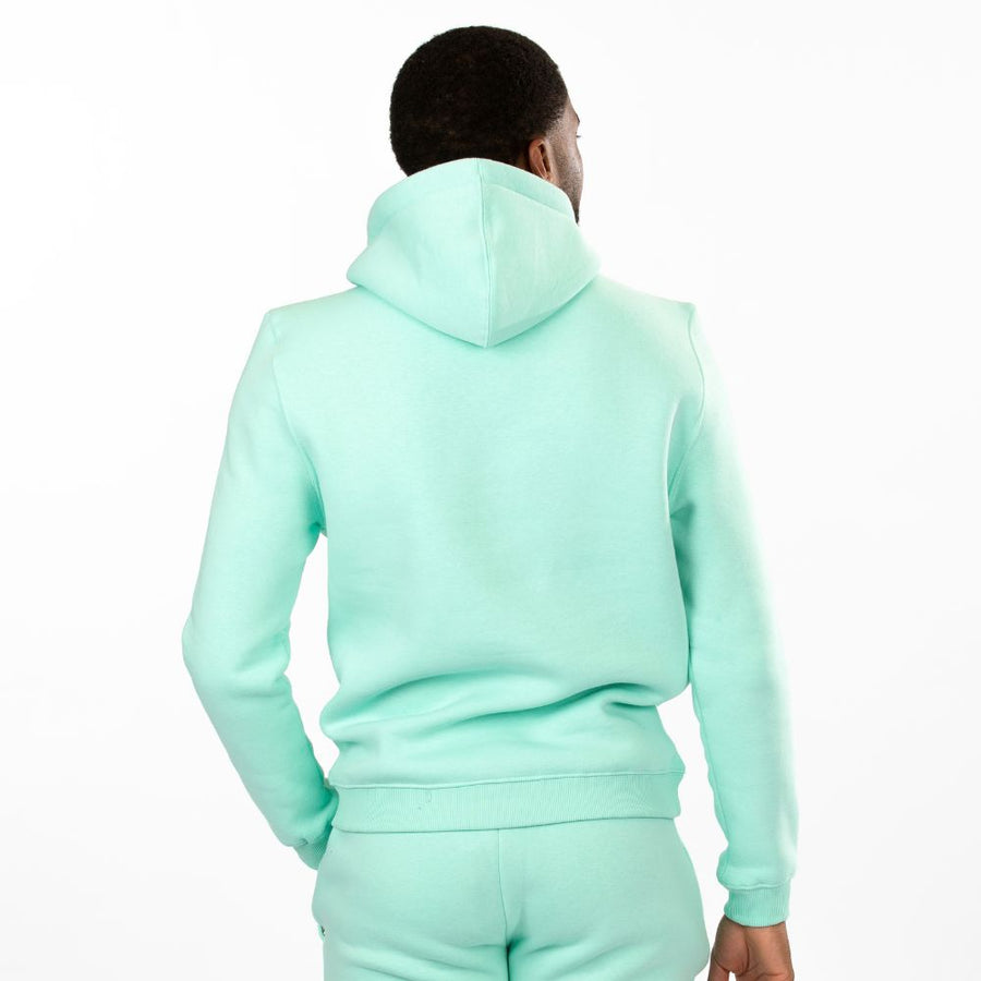 Draagfoto achterkant Classic Comfort Heren Hoodie Mintgroen Comfy Style