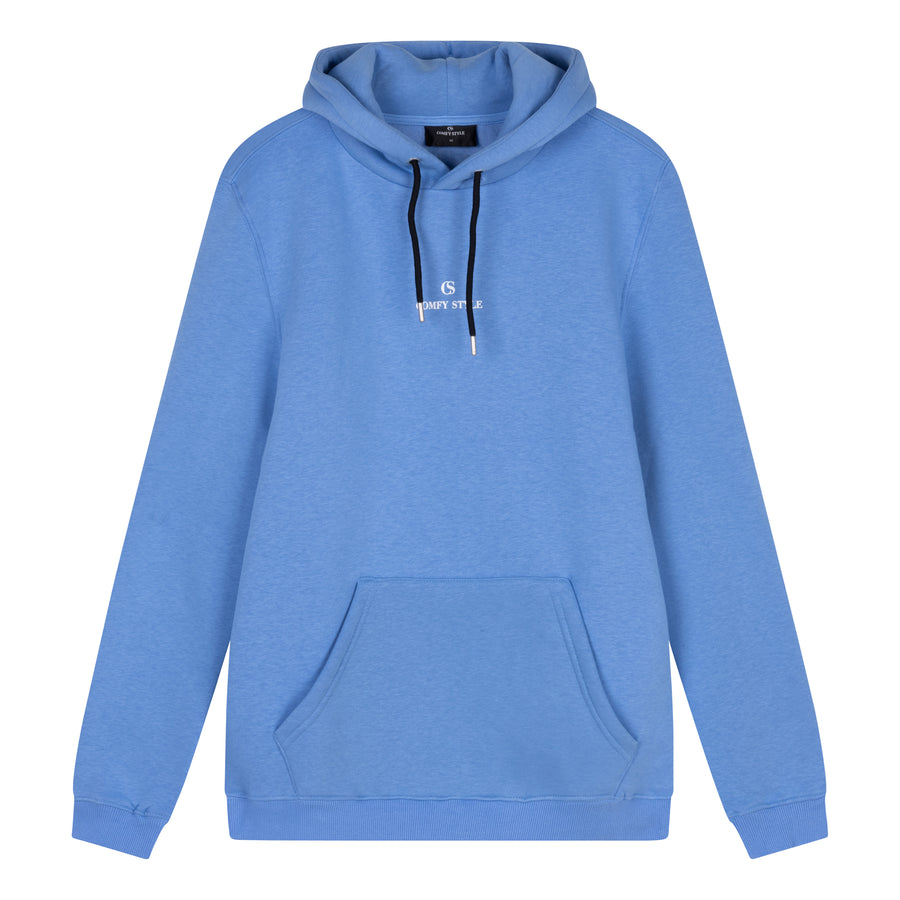 Voorkant Classic Comfort Heren Hoodie Blauw Comfy Style