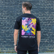 Flower Fusion Backprint Heren T-shirt Zwart