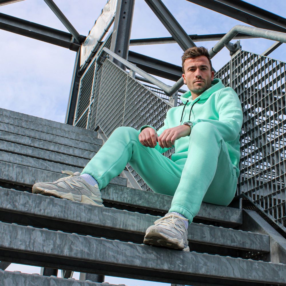 Draagfoto Tracksuit Heren Lang Mintgroen Comfy Style